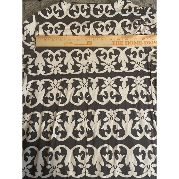 Loft Grey And White Short Sleeve A-line Knee Length T-shirt Dress Size Small - Picture 13 of 14